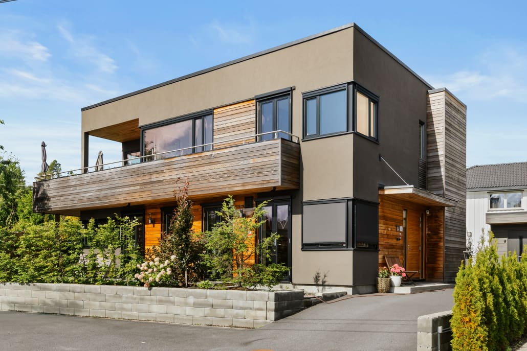 Ferdig moderne funkishus – resultat av mulighetsstudie utført av Bygg-Team Romerike Se hvordan mulighetsstudie kan realisere ditt drømmehus – Bygg-Team Romerike