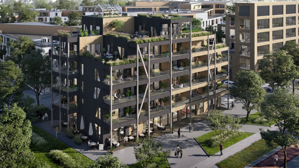 Fossumtoppen – område for boligprosjektet Trehusene ledet av Bygg-Team Romerike